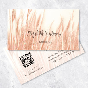 Pampas Grass Photo QR Code Business Card