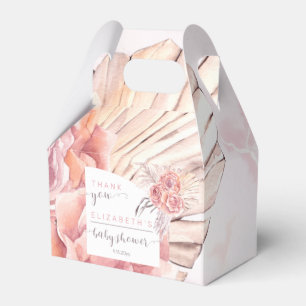 Pampas Grass   Pink Roses Baby Shower Favour Box