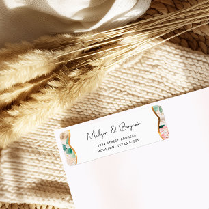 Pampas Grass Proteas Wedding RSVP Return Address Label
