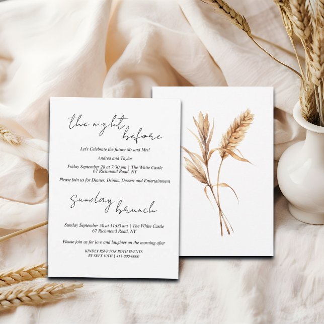 Pampas Grass Rehearsal Dinner & Sunday Brunch Invitation (Creator Uploaded)
