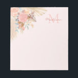 Pampas Grass Rose Gold Florals Name Monogram Notepad<br><div class="desc">This stylish notepad is decorated with watercolor pampas grass,  eucalyptus,  flowers,  and dried leaves on a blush pink background.
Easily customisable.
Because we create our artwork you won't find this exact image from other designers.
Original Watercolor © Michele Davies.</div>
