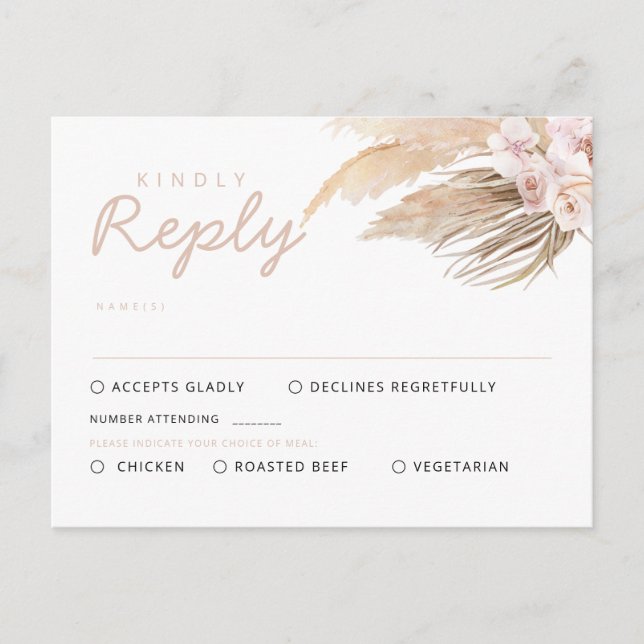 Pampas Grass RSVP Cards (Front)