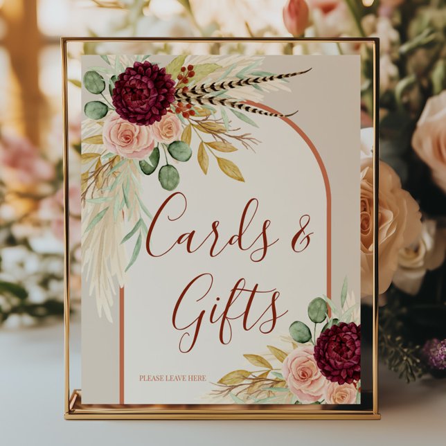 Pampas Grass Rustic Boho Terracotta Card And Gift  Poster (Creator Uploaded)