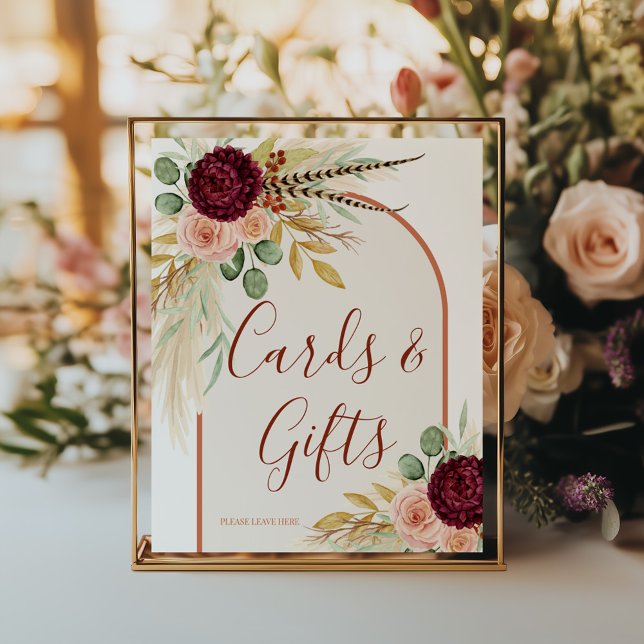 Pampas Grass Rustic Boho Terracotta Card And Gift  Poster (Creator Uploaded)