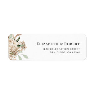 pampas grass sage green wedding address return address label