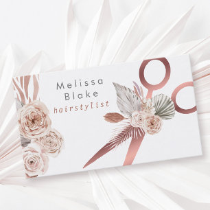 pampas grass scissors hairstylist  business card