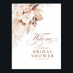Pampas Grass Soft Floral Bridal Shower Welcome Poster<br><div class="desc">Pampas grass and soft pastel flowers bridal shower welcome sign poster</div>