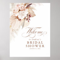 Pampas Grass Soft Floral Bridal Shower Welcome