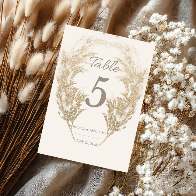 Pampas Grass Table Card (Pampas Grass Table Card Number)