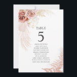 Pampas Grass Table Number 5 Wedding Seating Card<br><div class="desc">Plan your wedding reception with precision, from save the date, to day of the wedding events like the reception and seating arrangements with these botanical eucalyptus leaves table number seating chart cards. Simple plug in the names of the guests and the table numbers. This way, the wedding party will arrive...</div>