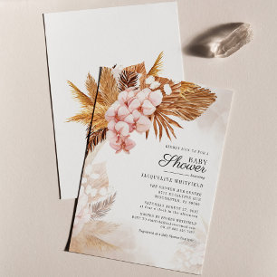 Pampas Grass Terracotta Baby Shower Invitation