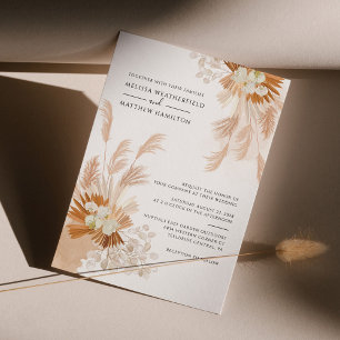Pampas Grass Terracotta Botanical Dried Palms Invitation