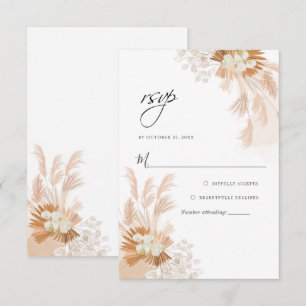 Pampas Grass Terracotta Desert Palms Wedding RSVP Card
