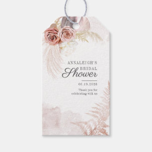 Pampas Grass Terracotta Dried Palms Bridal Shower Gift Tags