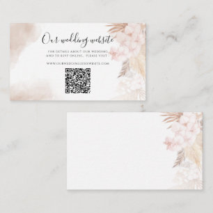 Pampas Grass Terracotta QR Code Wedding Website Enclosure Card