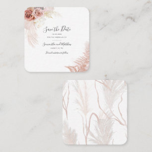 Pampas Grass Terracotta Script Save the Date Card