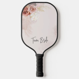Pampas Grass Terracotta Wedding Bride Team Pickleball Paddle