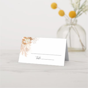 Pampas Grass Terracotta Wedding Place Card
