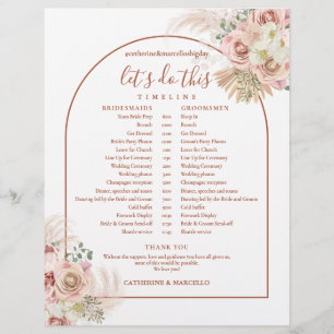 Pampas Grass Terracotta Wedding Schedule Timeline
