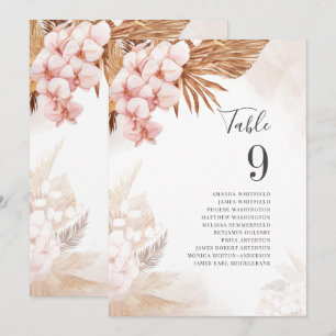 Pampas Grass Terracotta Wedding Table Seating Plan