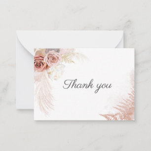 Pampas Grass Terracotta Wedding Thank You  Card