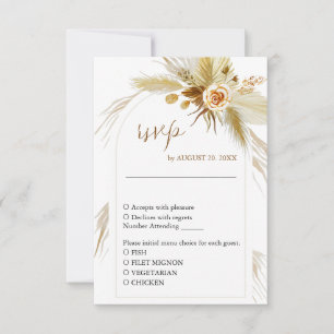 Pampas grass tropical bohemian elegant RSVP card