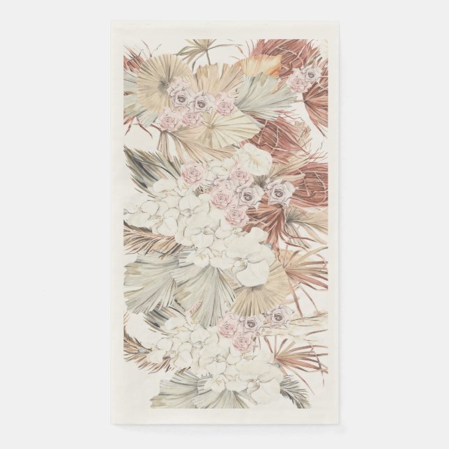 Pampas Grass Tropical Jungle Wedding Napkin (Front)