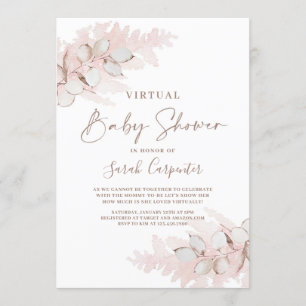Pampas Grass Virtual Baby shower girl invitation