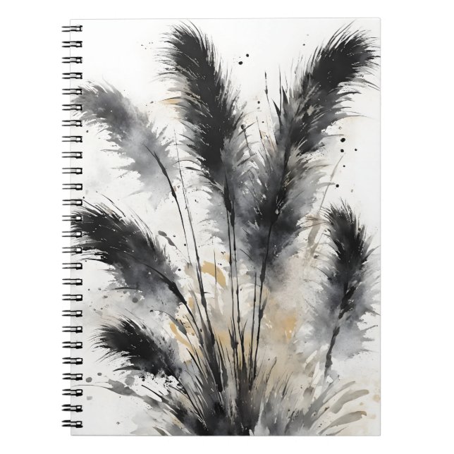 Pampas Grass - Watercolor flowers Notebook (Front)