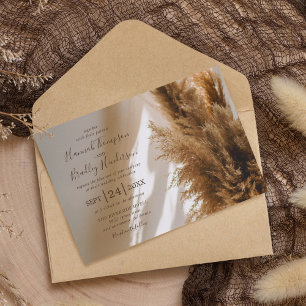 Pampas Grass Wedding Invitation