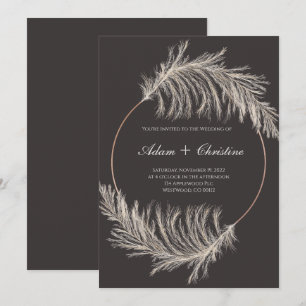 Pampas Grass Wedding Invitation
