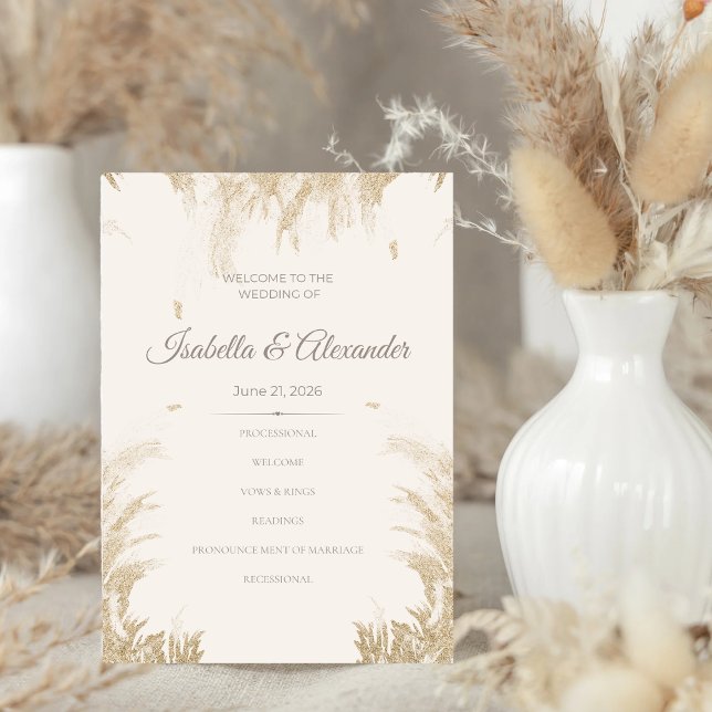 Pampas Grass Wedding Program (Pampas Grass Wedding Program)