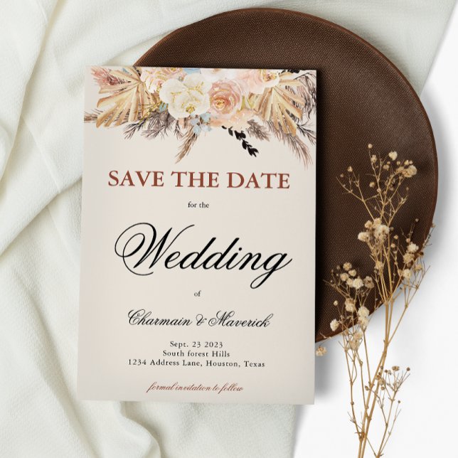 Pampas Grass Wedding  Save The Date (Creator Uploaded)