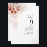 Pampas Grass Wedding Table Number Card<br><div class="desc">Plan your wedding reception with precision, from save the date, to day of the wedding events like the reception and seating arrangements with these botanical eucalyptus leaves table number seating chart cards. Simple plug in the names of the guests and the table numbers. This way, the wedding party will arrive...</div>