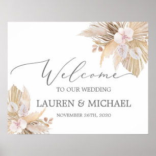 Pampas Grass Wedding Welcome sign