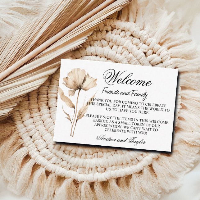 Pampas Grass Welcome Gift Bag Basket Place Card (Creator Uploaded)