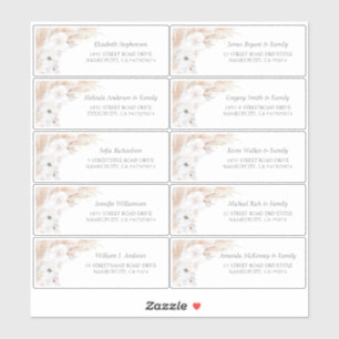 Pampas Grass White Guest Names Address Labels