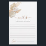 Pampas Grass Wishes for the Bride card<br><div class="desc">Pampas Grass boho wishes for the bride and groom card</div>