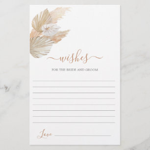 Pampas Grass Wishes for the Bride card
