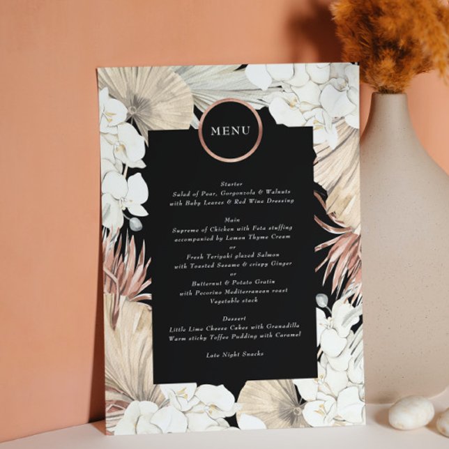 Pampas Onyx Premium Rose Gold Circle Monogram Menu (Creator Uploaded)