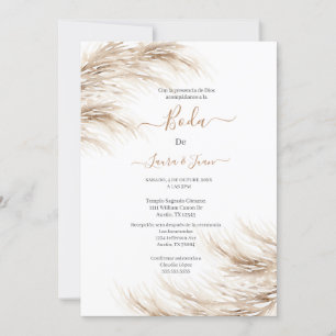 Pampas wedding invitation