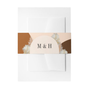 Pampass grass and Arches Wedding Design Invitation Belly Band