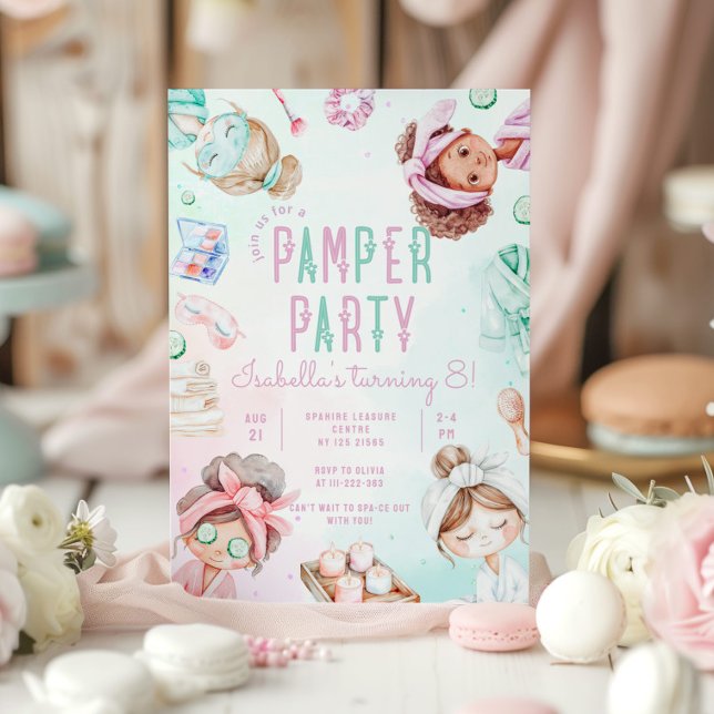 Pamper party girls Glam Salon Birthday party Invitation (Creator Uploaded)