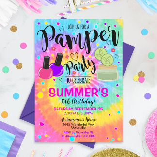 Pamper Party Invitation Spa Birthday