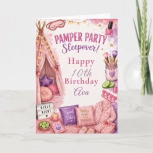 Pamper Party Sleepover Card