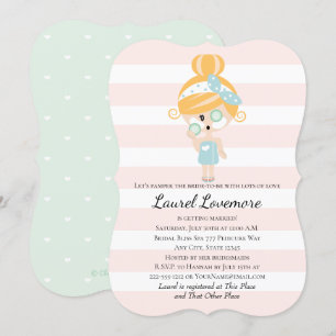 Pamper the Bride Shower Invitations Spa Day Blonde