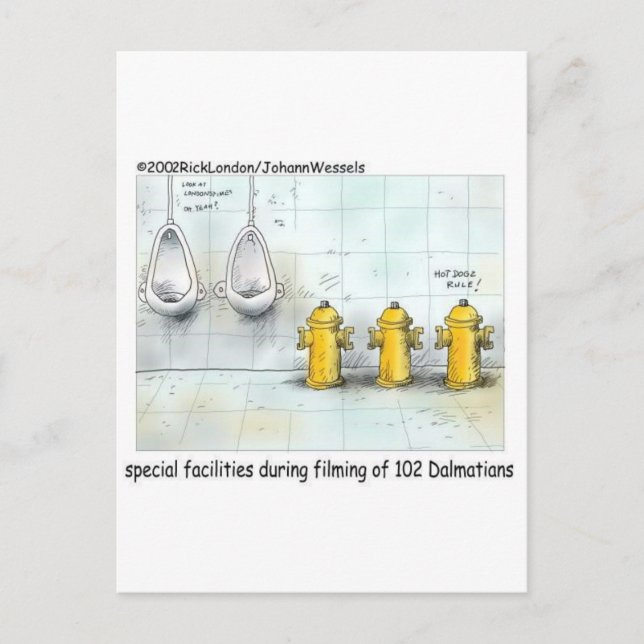 Pampered Dog Bathrooms Funny Gifts & Tees Postcard (Front)