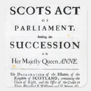 Pamphlet announcing square sticker