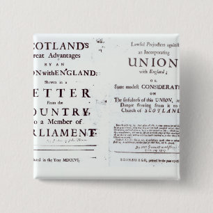Pamphlets showing both sides 15 cm square badge