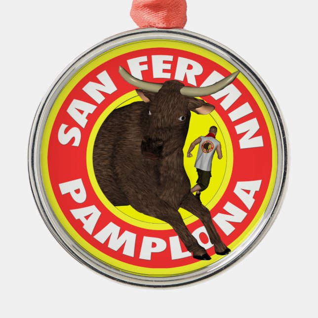 Pamplona - San Fermin Metal Ornament (Front)